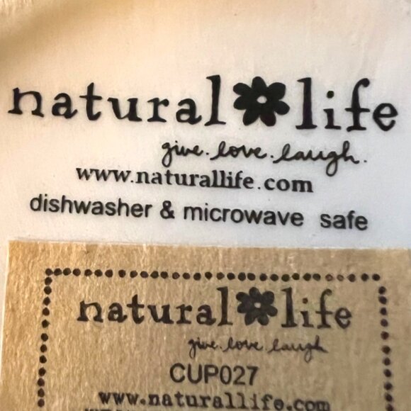 NATURAL LIFE Stoneware Cup Stop Smile Breathe Life Is Beautiful Boho Floral Gift - Picture 13 of 14